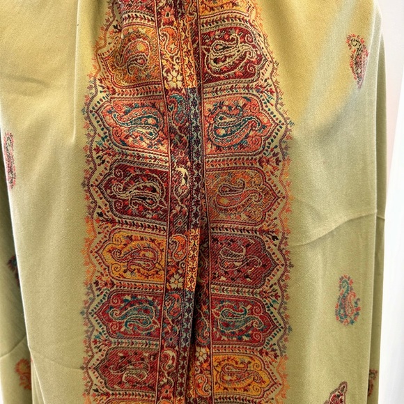 Pistna Green Stunning kashmiri Pashmina Shawl stole wrap - Picture 6 of 6